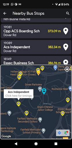 SG NextBus screenshot 2