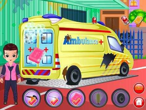 Ambulance wash cleaning games screenshot 5