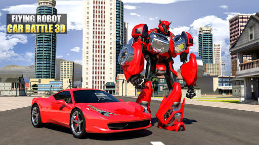 Flying Robot Car Simulator: Real Rope hero game screenshot 6