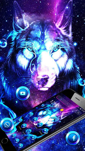 Neon Glitter Galaxy Wolf Launcher Theme screenshot 8