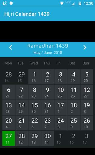 Hijri Calendar 1439 2018 screenshot 2