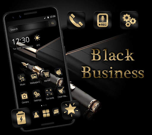 Metallic Golden Black Business Theme screenshot 1