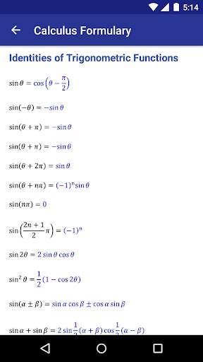 Calculus Formulary screenshot 3