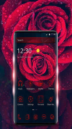 Glamorous Red Rose Launcher screenshot 1