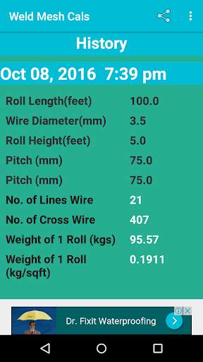 Weld Mesh Calculator 5 تصوير الشاشة