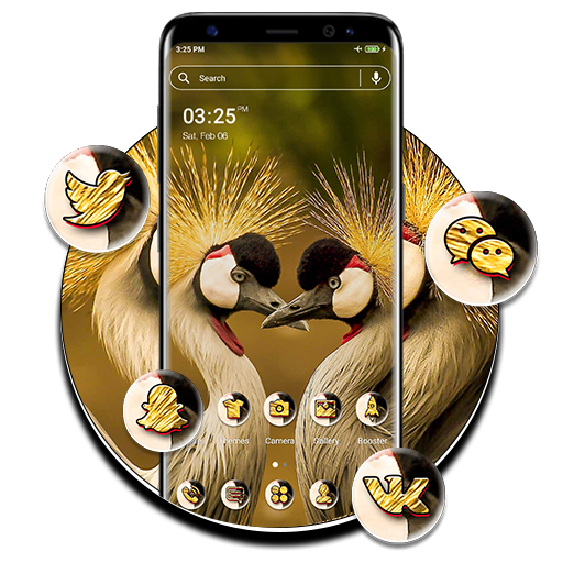 Grey Crowned Crane Launcher Theme icon