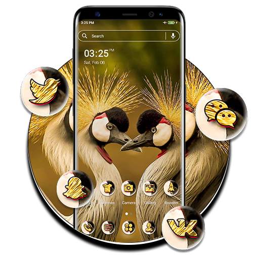 Grey Crowned Crane Launcher Theme 1.0