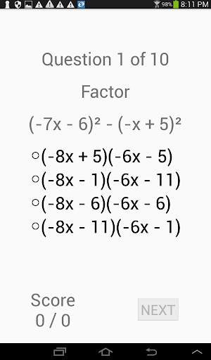 Algebra Quiz скриншот 9