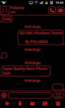 GO SMS Theme Messages Red screenshot 1