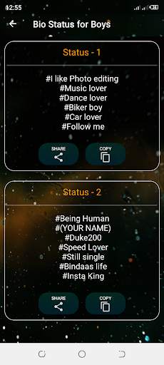 Bio Status Ideas screenshot 7