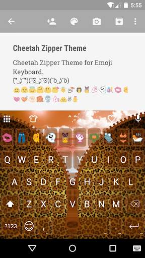 Cheetah Zipper Emoji Keyboard screenshot 1