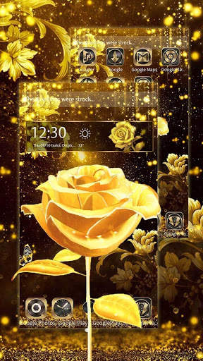 Vivid 3D golden rose theme screenshot 3