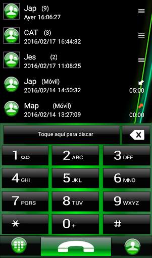 THEME GO CONTACTS AERO GREEN screenshot 1
