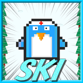 Penguin skiing game icon