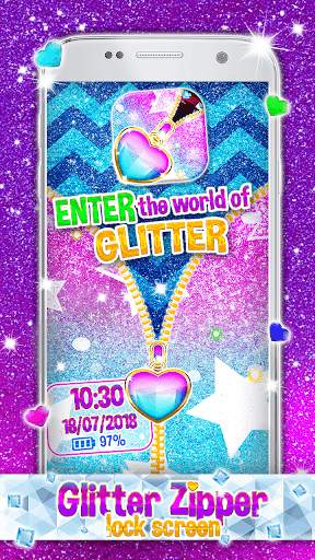 Glitter Zipper Lock Screen 1 تصوير الشاشة