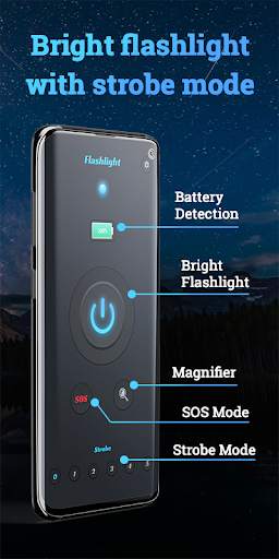 Magnifier Flashlight Pro - Battery Manager screenshot 1