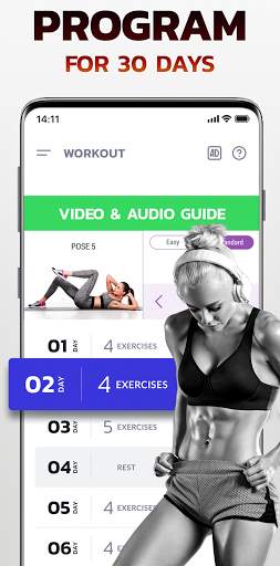 Weight loss app - home workout and meal plan screenshot 2