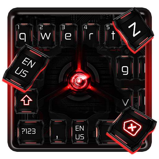 Classy Red Black Keyboard Theme 10001002