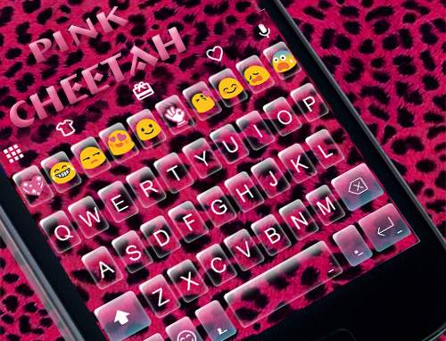Pink Cheetah Emoji Keyboard स्क्रीनशॉट 5