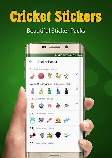 Cricket Stickers for WhatsApp 5 تصوير الشاشة