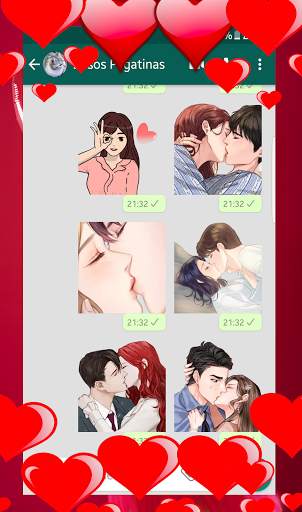 Besos Pegatinas de amor para WhatsApp-WAStickerApp screenshot 1