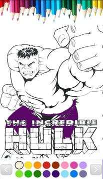 Bulk Superhero Incredible Coloring page Games screenshot 1