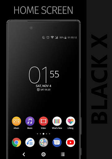BLACK X Xperia Theme screenshot 1