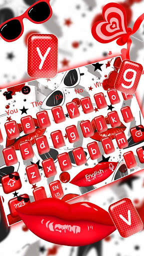 Glossy Red Lips Keyboard Theme screenshot 1