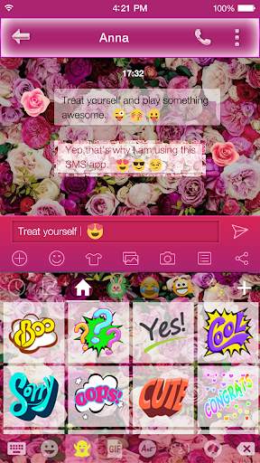 Rose Flower Emoji Keyboard screenshot 2