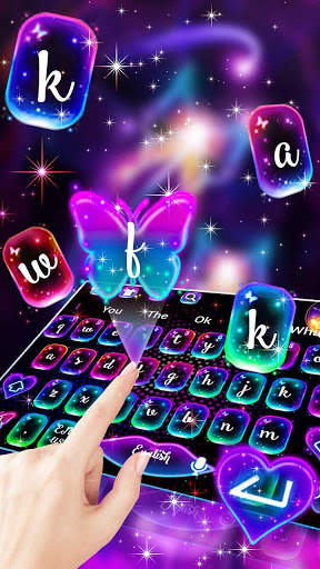 Neon Colorful Butterfly Keyboard screenshot 2