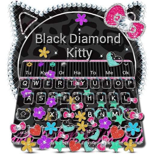 Black Diamond Kitty Gravity Keyboard Theme 10001004