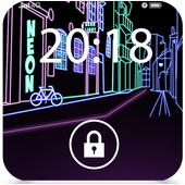 Fancy Screen Lock Neon Light icon