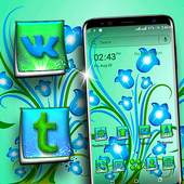 Paper Flower Blue Launcher Theme 1.0