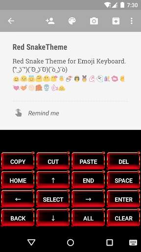 Red Snake Emoji Keyboard Theme screenshot 3