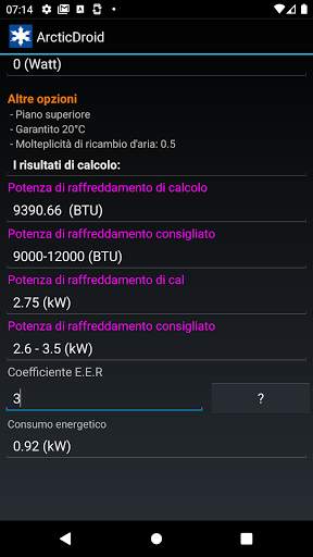 Calcolo condizionatore d'aria screenshot 6