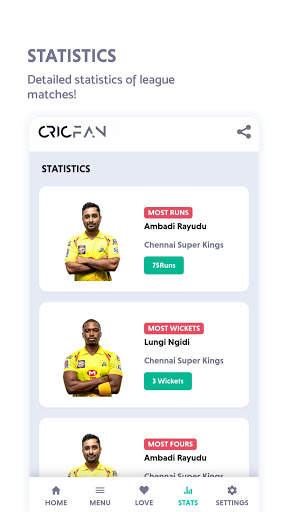 Cricfan - IPL live score, fixtures, standings etc screenshot 5