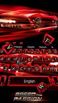 Cool Red Speed Car Keyboard Theme screenshot 2
