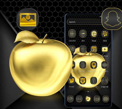Golden Black Apple Launcher Theme🍎 screenshot 2