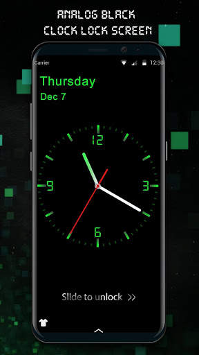 Analog Digital Clock Lock Screen 1 تصوير الشاشة