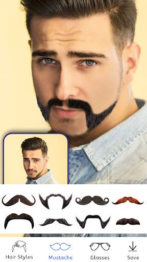 HeroMooch : Man Beard, HairStyle, Moustache Editor screenshot 1