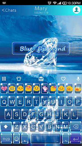 Blue Diamond Emoji Keyboard screenshot 1