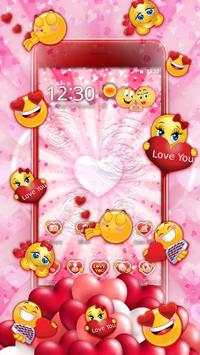 3D Valentine Love Emoji Theme 1 تصوير الشاشة