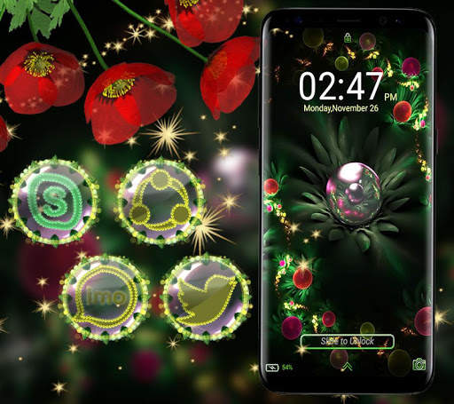 Green Flower Launcher Theme screenshot 4