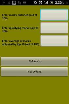 GATE score calculator screenshot 2