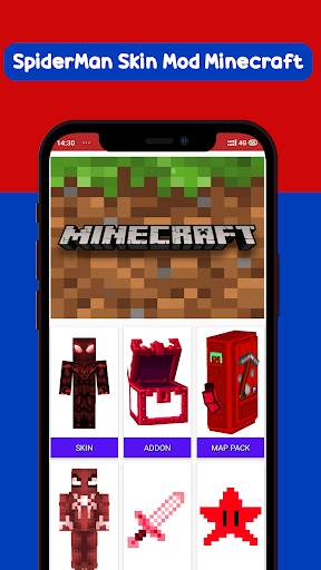 SpiderMan Skin Mod Minecraft screenshot 3