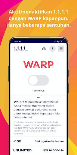 1.1.1.1: Internet Lebih Cepat & Aman screenshot 1