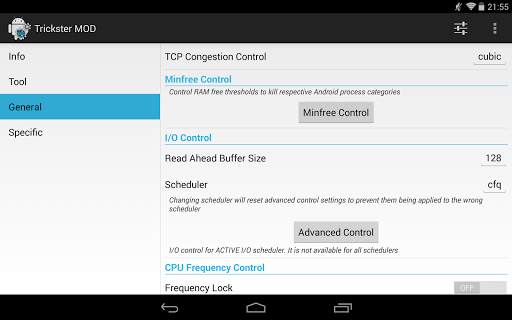 Trickster MOD Kernel Settings screenshot 9