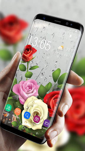 Rose Live Wallpaper with Waterdrops screenshot 1