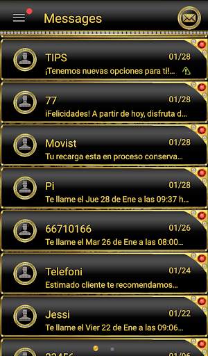 THEME FOR GO SMS GOLD DIAMONDS screenshot 2