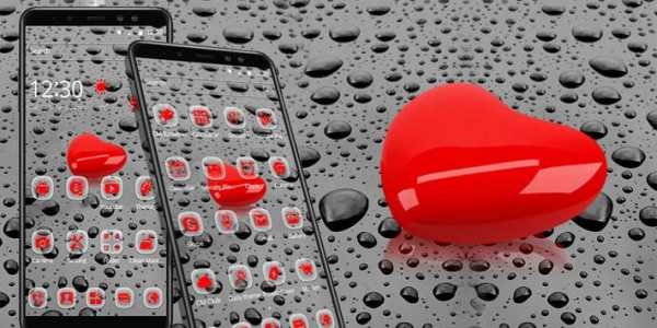 Water drop red heart theme screenshot 4